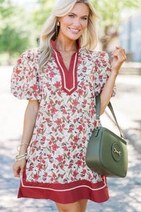 Consider Me Lucky White Floral Dress