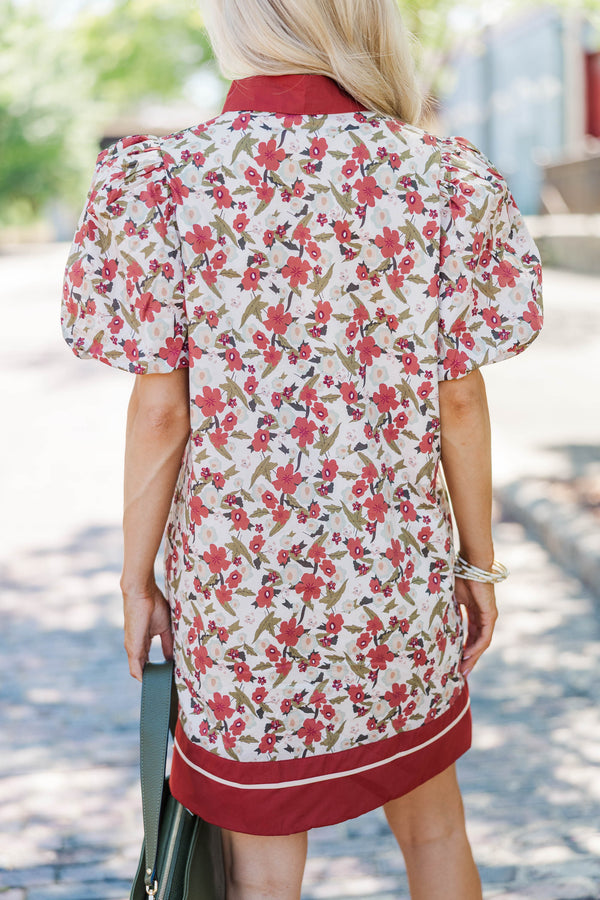 Consider Me Lucky White Floral Dress