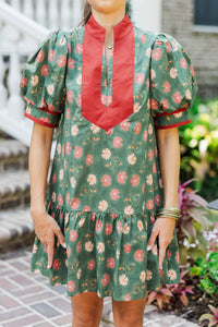 Sunshine Ahead Green Floral Dress