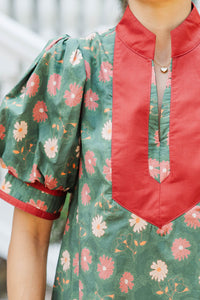 Sunshine Ahead Green Floral Dress