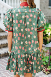 Sunshine Ahead Green Floral Dress