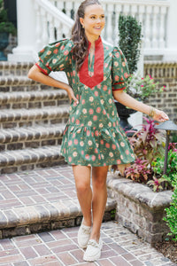 Sunshine Ahead Green Floral Dress