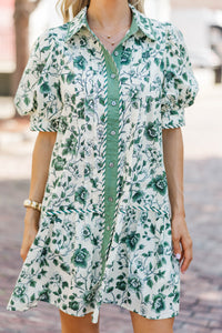 Feeling Radiant Green Floral Dress
