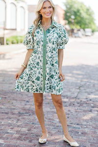 Feeling Radiant Green Floral Dress