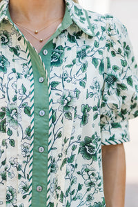 Feeling Radiant Green Floral Dress