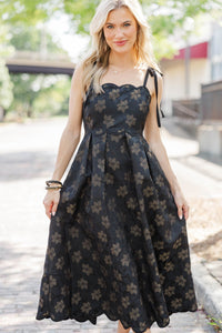 Every Little Thing Black Floral Midi Dress