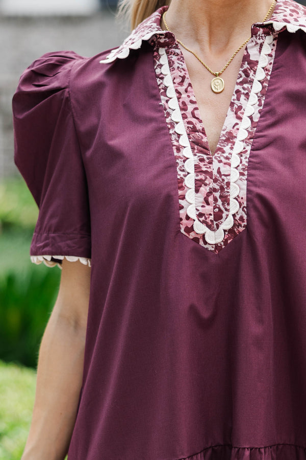 Touch Of Class Burgundy Collared Dress Shop the Mint Touch Of Class Burgundy Collared Dress Shop the Mint