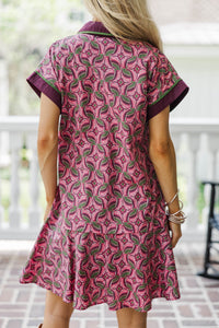 Flowers In The Garden Burgundy Floral Dress