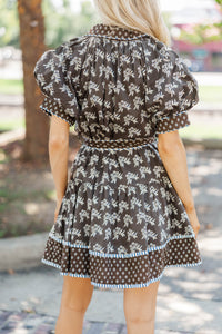 You Are Stars Brown Floral Dress