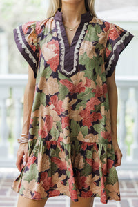 All Kinds Of Wonderful Brown Floral Dress