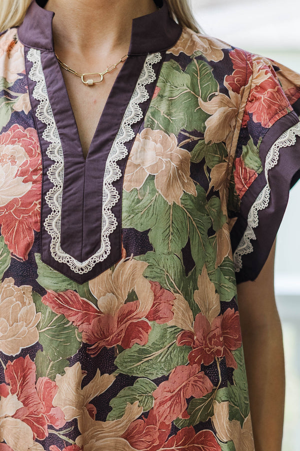 All Kinds Of Wonderful Brown Floral Dress