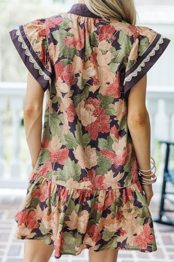 All Kinds Of Wonderful Brown Floral Dress