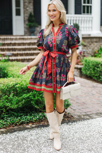 To Be Loved Black Floral Dress