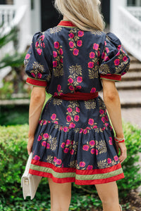 To Be Loved Black Floral Dress