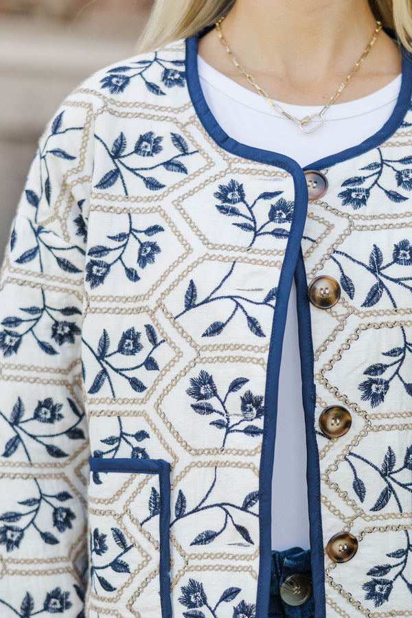 Cozy Up Buttercup Cream Embroidered Jacket