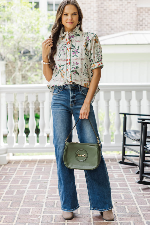 How Lucky Cream Medallion Blouse