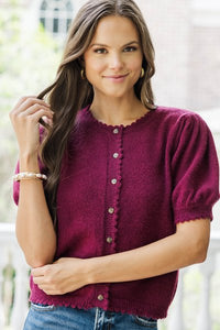 One Call Away Burgundy Sweater