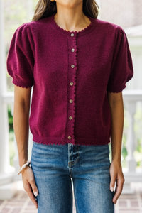 One Call Away Burgundy Sweater