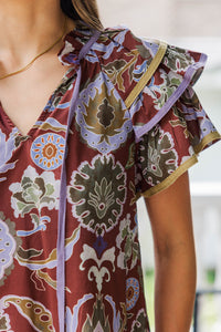 Watch Me Bloom Red Paisley Blouse