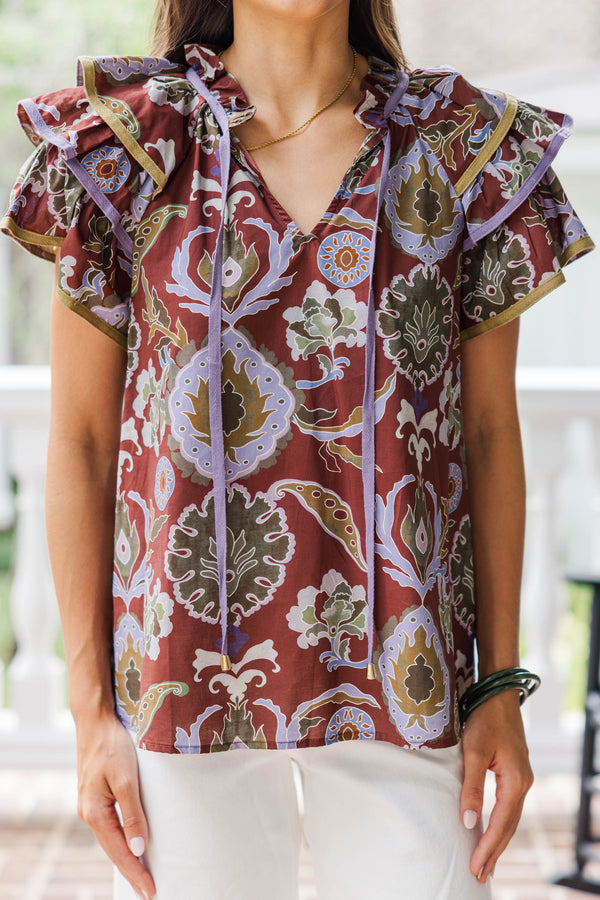 Watch Me Bloom Red Paisley Blouse