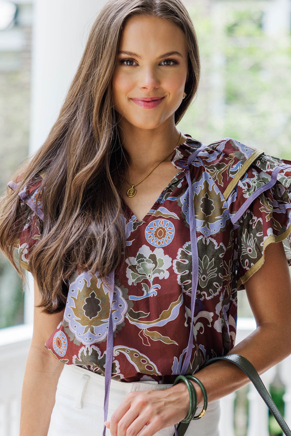 Watch Me Bloom Red Paisley Blouse