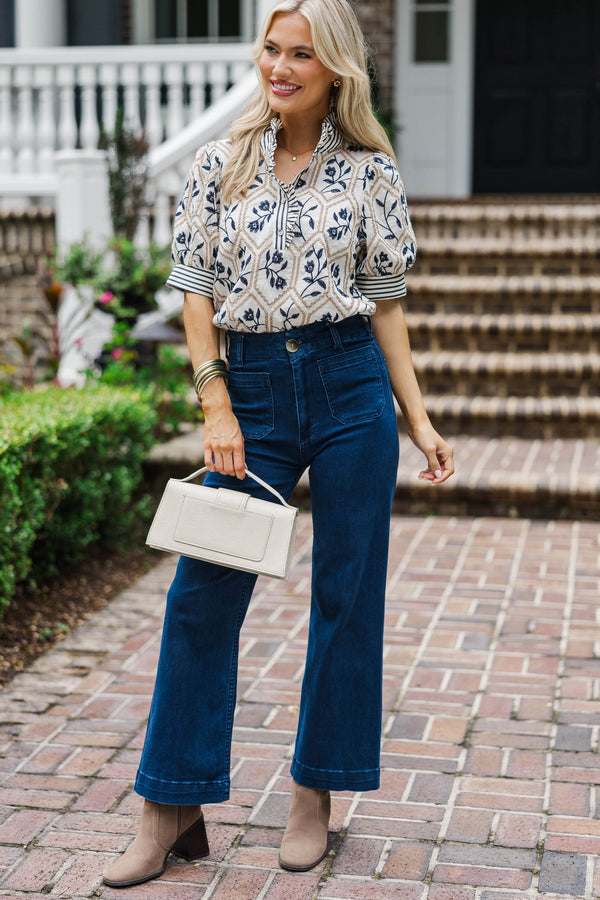Blooming Gently Cream Floral Blouse