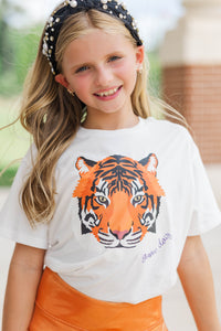 Girls: White Gameday Tiger Graphic Tee