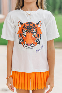 Girls: White Gameday Tiger Graphic Tee