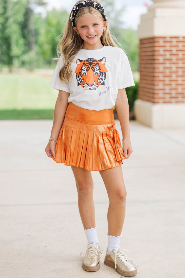 Girls: White Gameday Tiger Graphic Tee