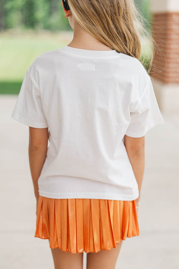 Girls: White Gameday Tiger Graphic Tee