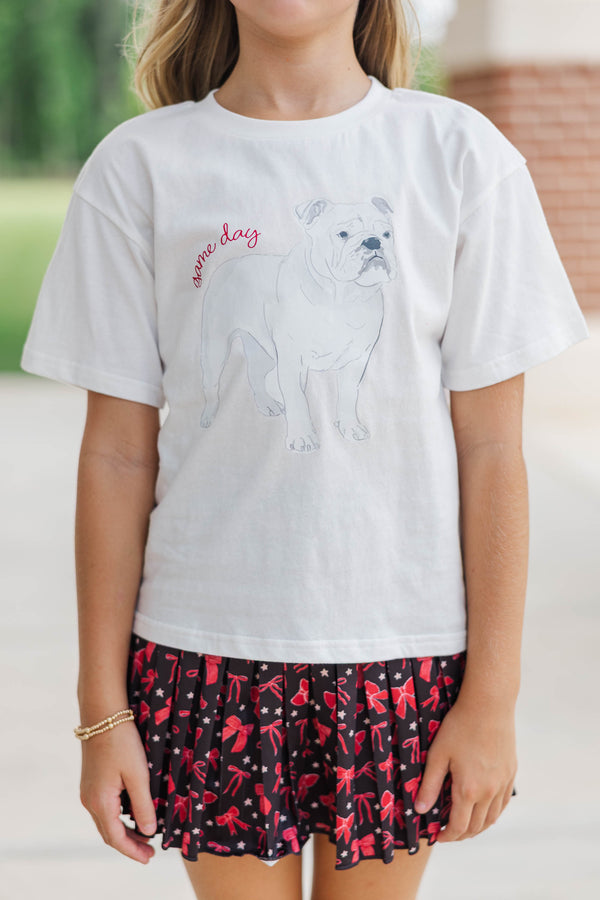 Girls: White Gameday Bulldog Graphic Tee
