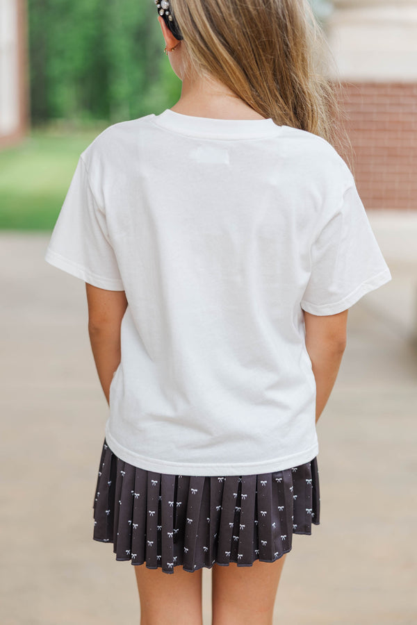 Girls: White Gameday Elephant Graphic Tee