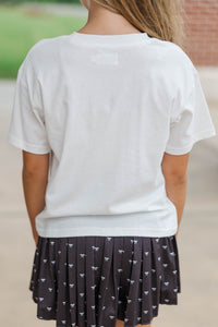 Girls: Gameday Girly Red Bow Graphic Tee