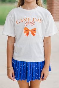Girls: Gameday Girly Orange Bow Graphic Tee