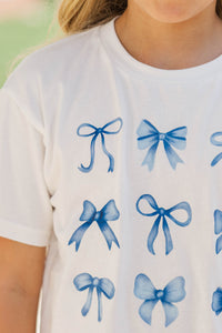 Girls: In My Girly Era Navy Bow Graphic Tee