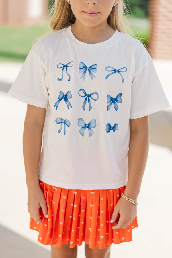 Girls: In My Girly Era Navy Bow Graphic Tee