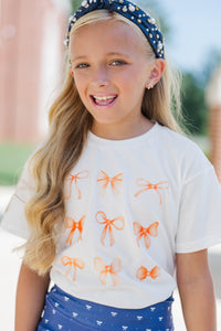 Girls: In My Girly Era Orange Bow Graphic Tee