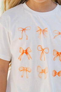 Girls: In My Girly Era Orange Bow Graphic Tee