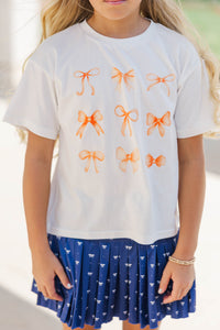 Girls: In My Girly Era Orange Bow Graphic Tee