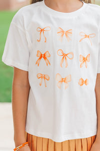 Girls: In My Girly Era Orange Bow Graphic Tee