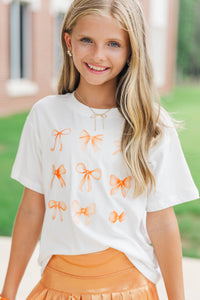 Girls: In My Girly Era Orange Bow Graphic Tee