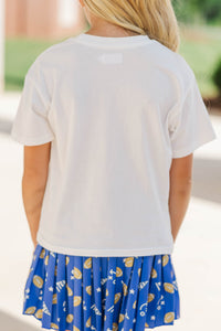 Girls: In My Girly Era Royal Blue Bow Graphic Tee