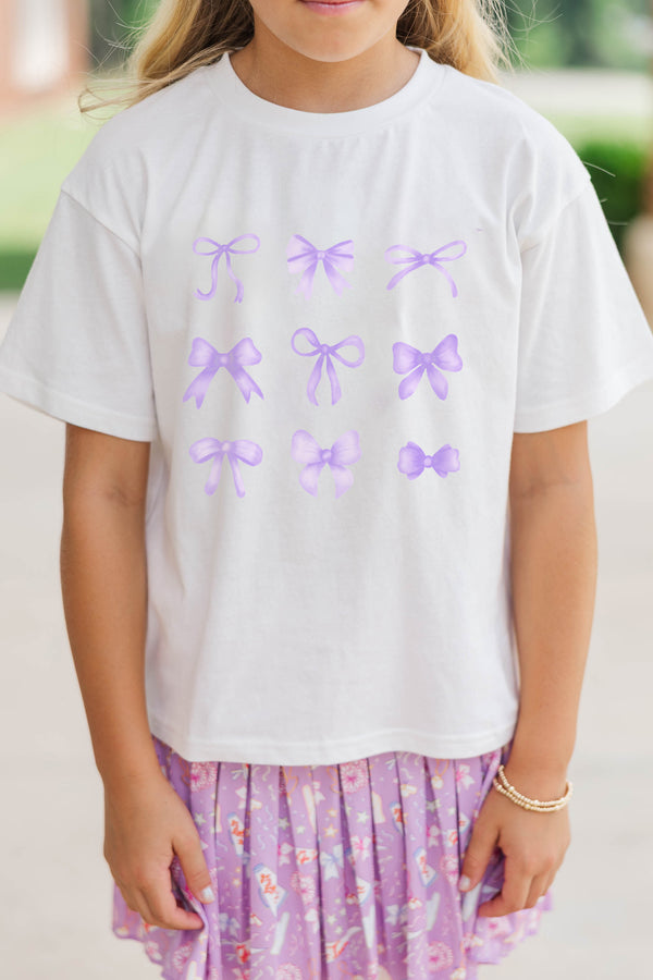 Girls: In My Girly Era Purple Bow Graphic Tee