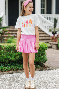 Girls: Fall Vibes White Graphic Tee