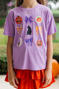 Girls: Spooky Cute Lavender Graphic Tee