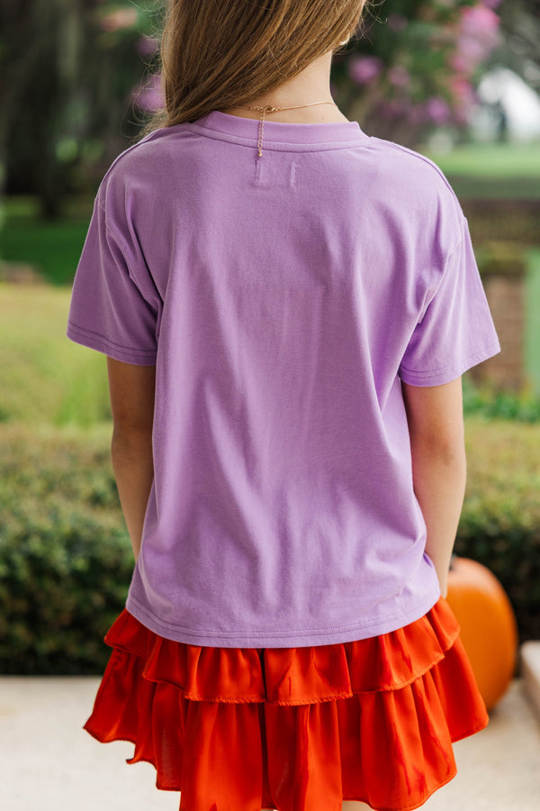 Girls: Spooky Cute Lavender Graphic Tee