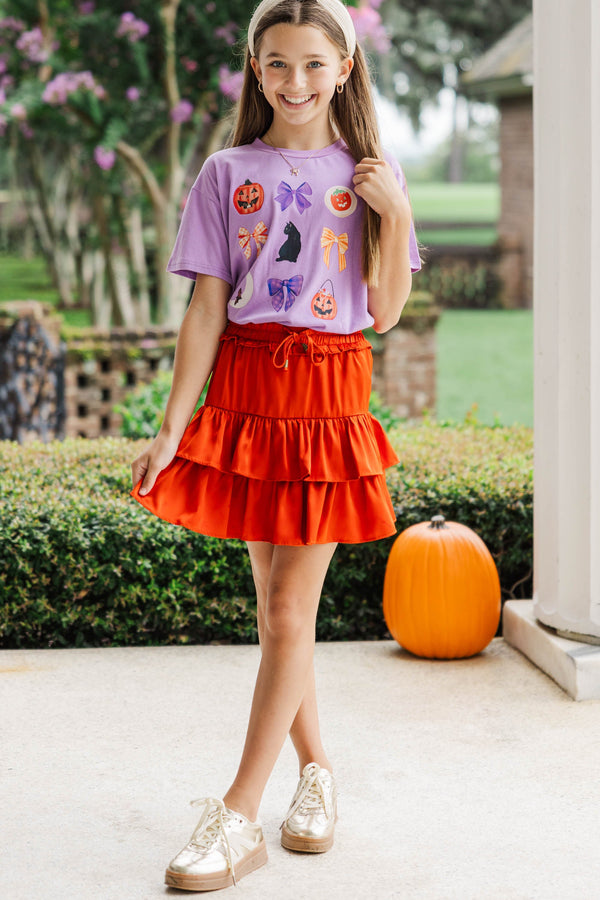 Girls: Spooky Cute Lavender Graphic Tee