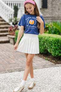 Girls: Farm Fresh Pumpkins Navy Graphic Tee
