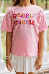 Girls: Gobble Gobble Blush Graphic Tee