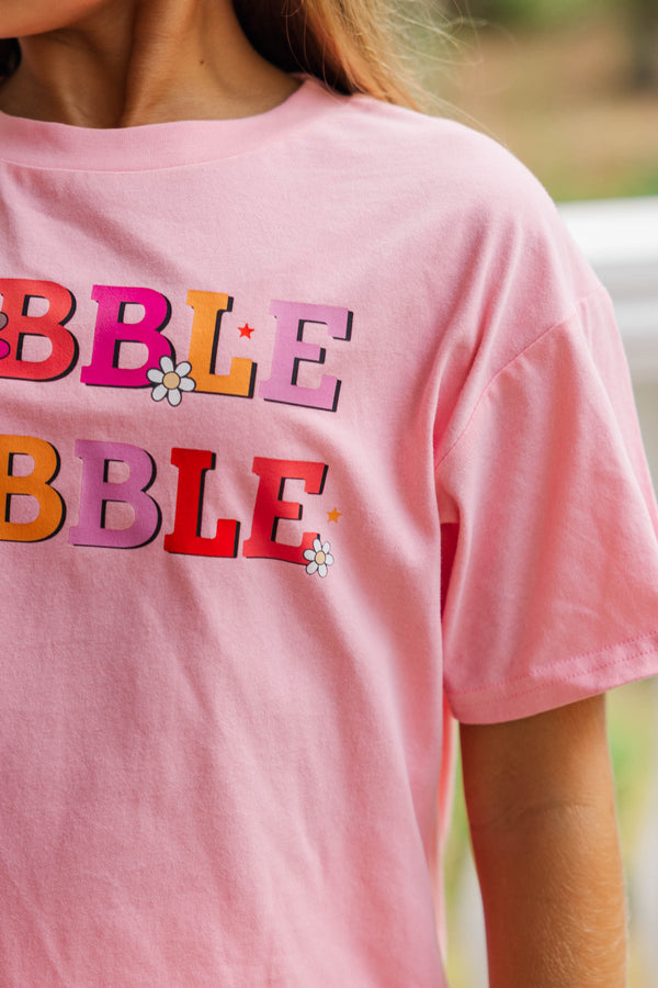 Girls: Gobble Gobble Blush Graphic Tee
